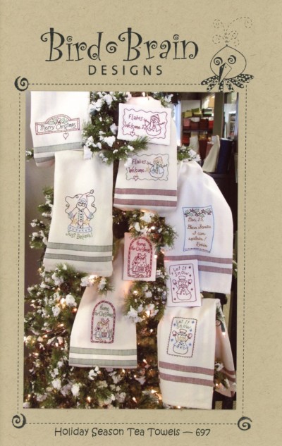 Holiday Season Tea Towels Embroidery Patterns