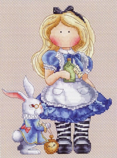 Alice And The Rabbit Cross Stitch Pattern