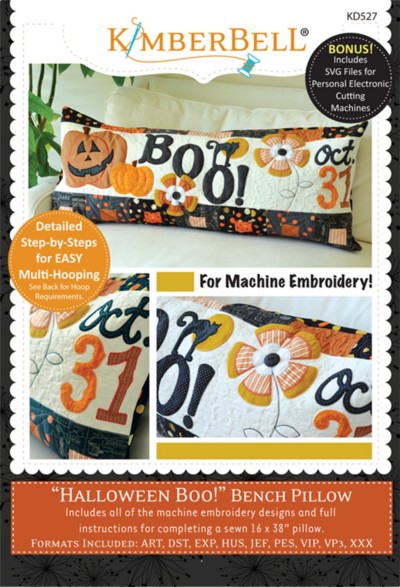 Kimberbell Halloween Boo! Bench Pillow Machine Embroidery CD
