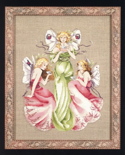 Three For Tea Counted Cross Stitch Pattern