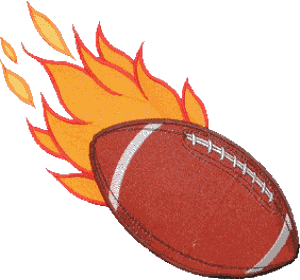 Flaming Football / Large Appliqué