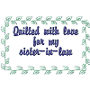 Quilt Label - For Sister-in-Law