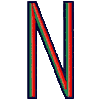 Art Deco 4 Letter N (small)