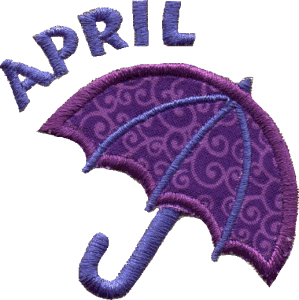 Rustic Umbrella with April Lettering