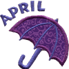 Rustic Umbrella with April Lettering