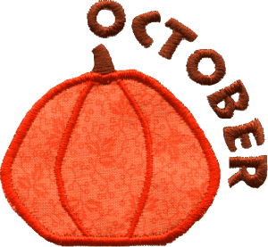 Rustic Pumpkin with October Lettering