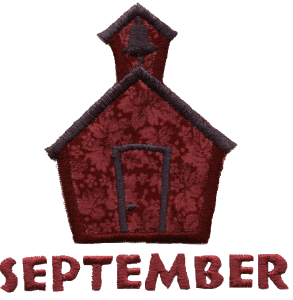 Rustic Schoolhouse with September Lettering