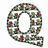 Flowers Monogram, Letter Q