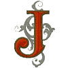 Gothic 5 letter J Larger