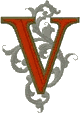 Gothic 5 letter V Larger