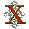 Gothic 5 letter X Larger