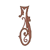 Gothic 4 letter J, thin
