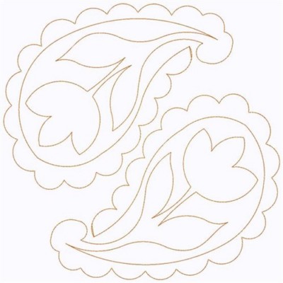 Paisley Tulips Continous Stitch Embroidery Design By Grand Slam Designs