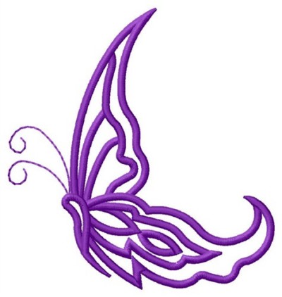 Butterfly Outline Embroidery Design by Grand Slam Designs