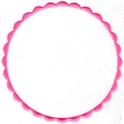 Scallop Monogram Circle Frame