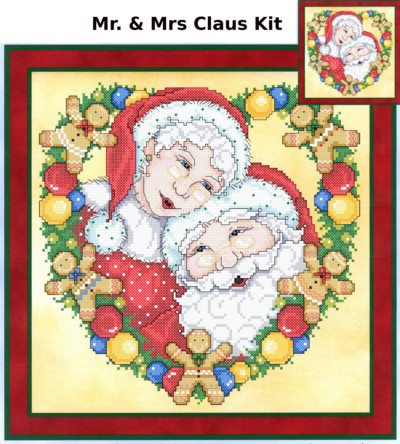 Mr. & Mrs. Claus Cross Stitch Kit