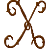 Jefferson Monogram Letter X, Smaller