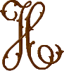 Jefferson Monogram Letter H, Larger