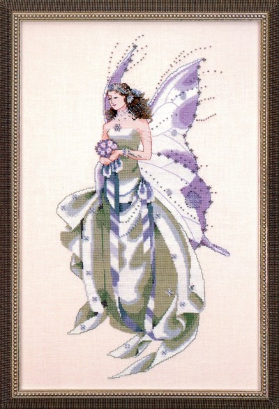 July's Amethyst Fairy Cross Stitch Pattern