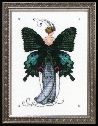 Miss Black Swallowtail Cross Stitch Pattern