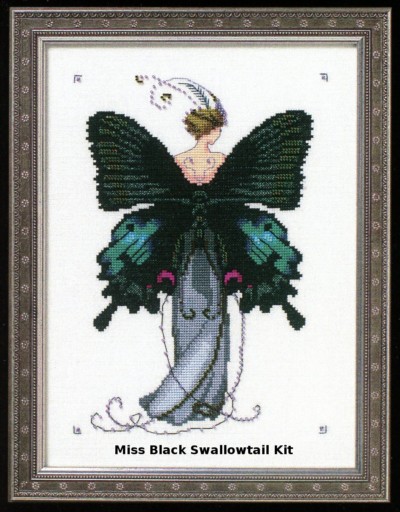 Miss Black Swallowtail Cross Stitch Kit