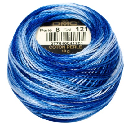 DMC Pearl Cotton Balls Article 116 Size 8 / 121 Variegated Delft Blue