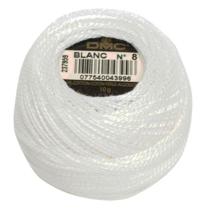 DMC Pearl Cotton Balls Article 116 Size 8 / Blanc White