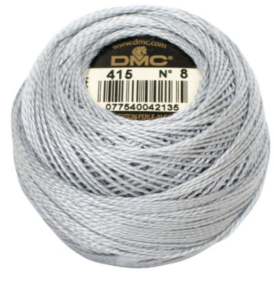 DMC Pearl Cotton Ball Size 8 87Yd-Pearl Grey