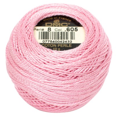 DMC Pearl Cotton Balls Article 116 Size 8 / 605 V LT Cranberry