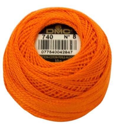DMC Pearl Cotton Balls Article 116 Size 8 / 740 Tangerine