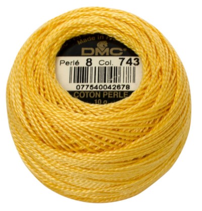 DMC Pearl Cotton Balls Article 116 Size 8 / 743 MD Yellow