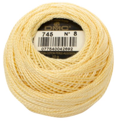 DMC Pearl Cotton Balls Article 116 Size 8 / 745 LT Pale Yellow