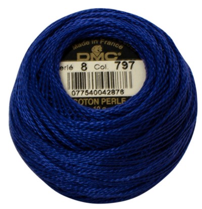 DMC Pearl Cotton Balls Article 116 Size 8 / 797 DK Royal Blue