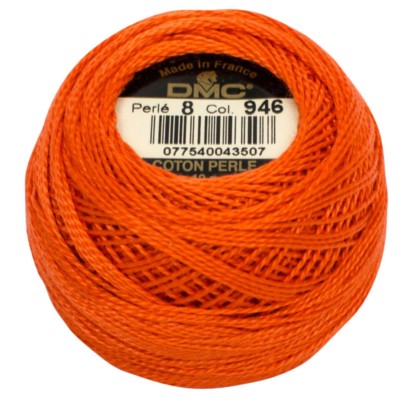DMC Pearl Cotton Balls Article 116 Size 8 / 946 MD Burnt Orange