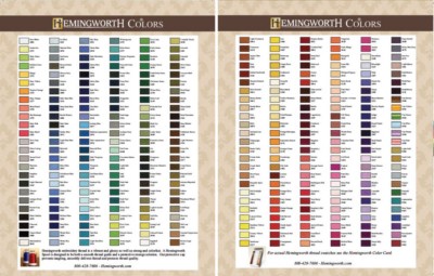 Hemingworth Color Card, 8.5" x 11" one double-sided page on glossy cardstock / Hemingworth Color Card, 8.5" x 11" one double-sided page on glossy cardstock