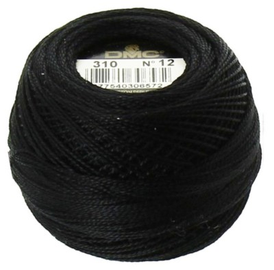 DMC Pearl Cotton, Black 310, Size 12
