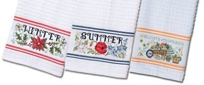 Nancy Kitchen Towels, with 14ct stitching area