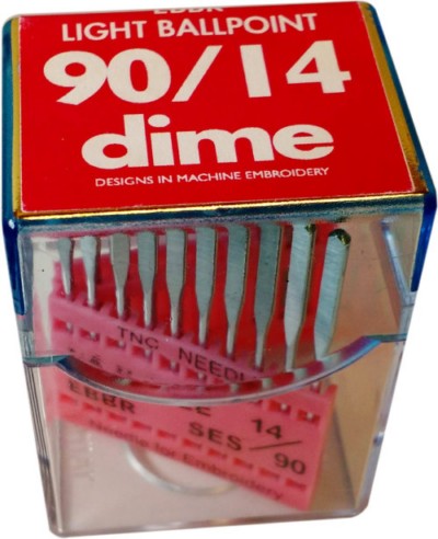 DIME Home Embroidery Needles 90/14 Light Ball Point / 20 Count