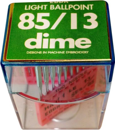DIME Home Machine Embroidery Needles, 20 Count / 85/13 Light Ball Point