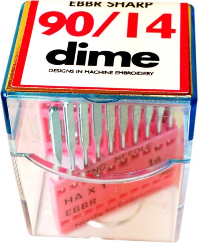 DIME Home Machine Embroidery Needles, 20 Count / 90/14 Sharp Point
