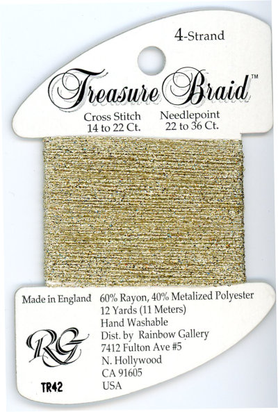 Rainbow Gallery Treasure Braid Size #4 / Arctic Gold, discontinued, available while supplies last TR42