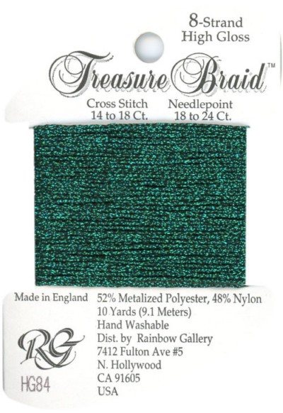 Rainbow Gallery Treasure Braid Size #8 / HG84 Green High Gloss