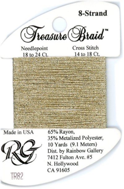 Rainbow Gallery Treasure Braid Size #8 / TR82 Arctic Gold, discontinued, available while supplies last
