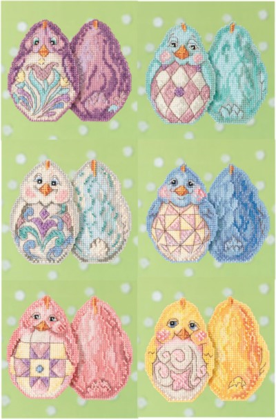 Easter Chick Cross Stitch Kits, by Jim Shore / Blue