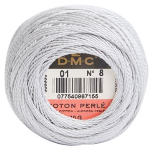 DMC Pearl Cotton Balls Article 116 Size 8 / 01 White Tin