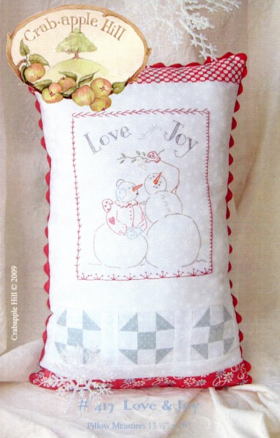 Love & Joy Embroidery Pillow Pattern