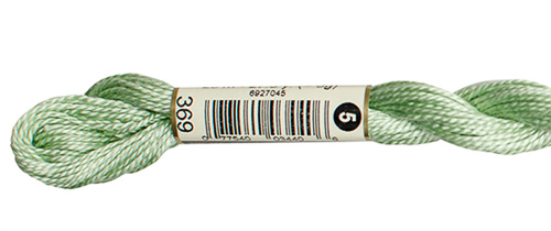 DMC Pearl Cotton Skeins Size 5 / 369 V LT Pistachio Green