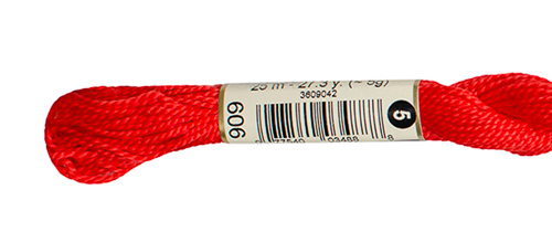 DMC Pearl Cotton Skeins Size 5 / 606 Bright Orange-Red