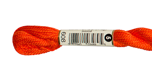 DMC Pearl Cotton Skeins Size 5 / 608 Bright Orange