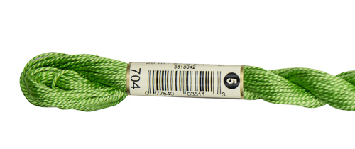 DMC Pearl Cotton Skeins Size 5 / 704 Bright Chartreuse